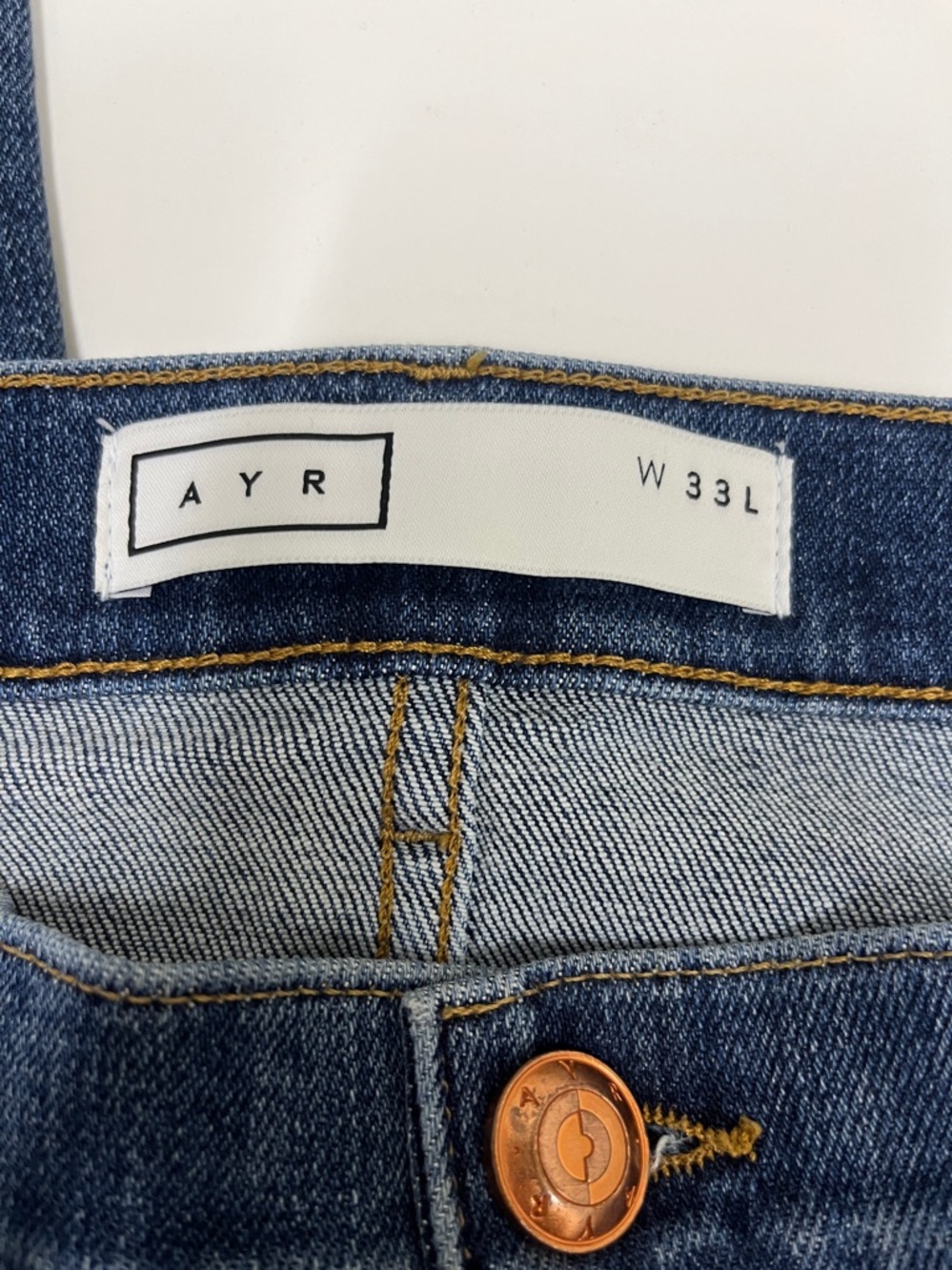 AYR "The Pop" Mid Wash Blue Jeans Size 33 - Picture 3 of 6
